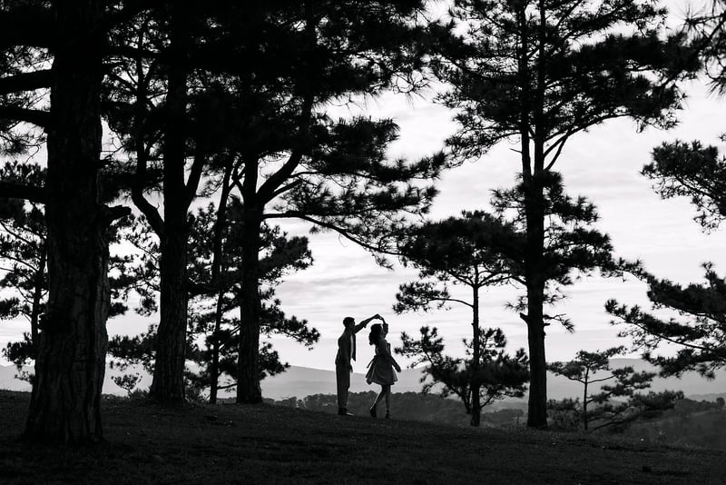 Couple on a bike ride